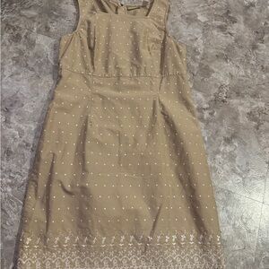 Liz Claiborne Tan Sleeveless Square Neck Sundress